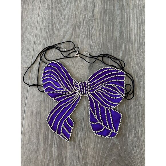 NWT Area Purple Crystal Bow Top Small - Picture 2 of 12